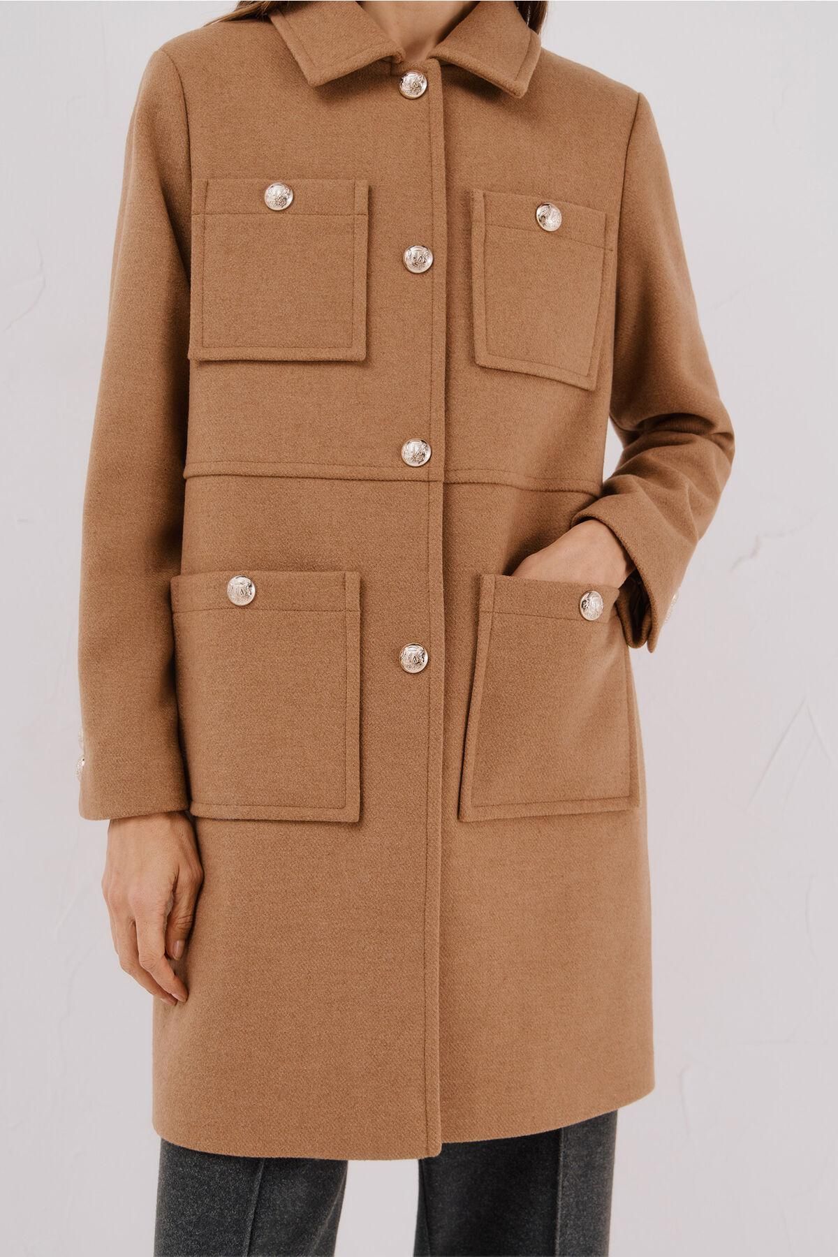 꼬르떼피엘 골드버튼 클래식 카멜 롱 코트 6502145 BEIGE - 상세 이미지 4