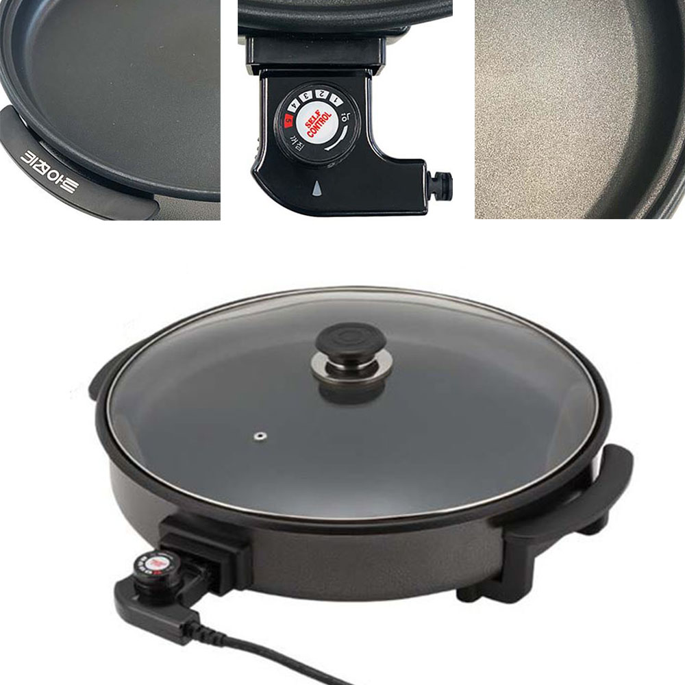 초대형 원형 피자팬 강력 코팅 주방 요리 전기 후라이팬