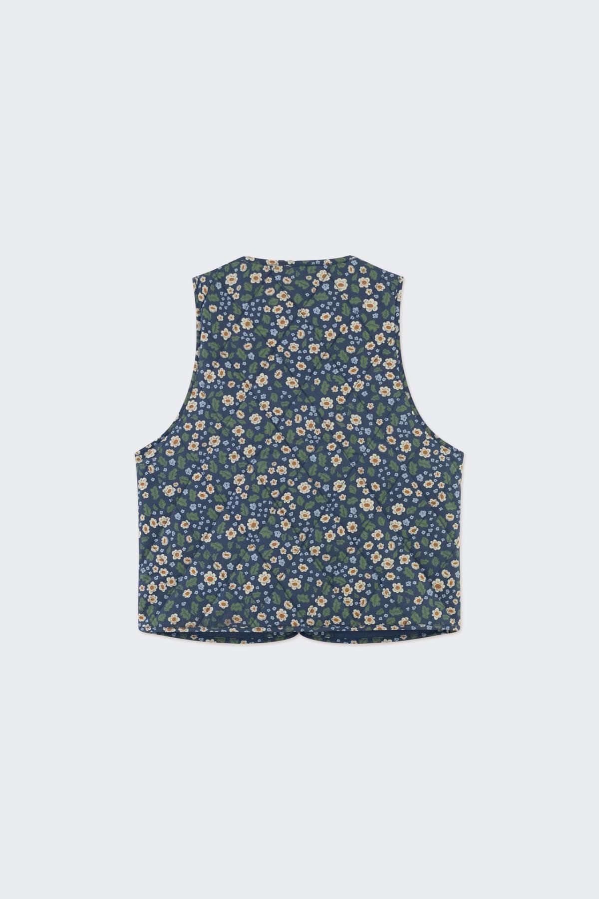 타이니코튼 플라워 패턴 크롭 베스트 AW24-674107 ONE COLOR - 상세 이미지 2