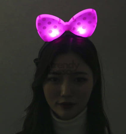 데이슬롯 LED 리본 머리띠 핑크 소품 섹시한 야광