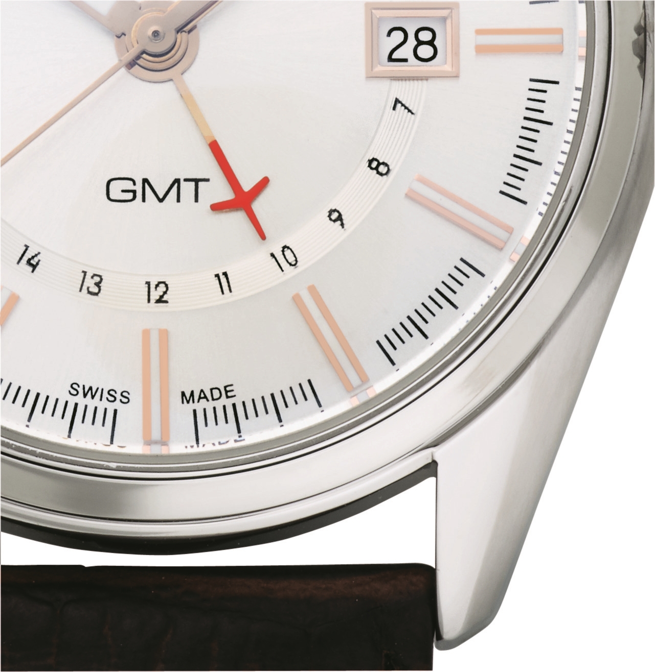 그로바나 세인트 앤드류 스카이 레이더 GMT 골드 화이트 다이얼 가죽 42mm - 상세 이미지 4