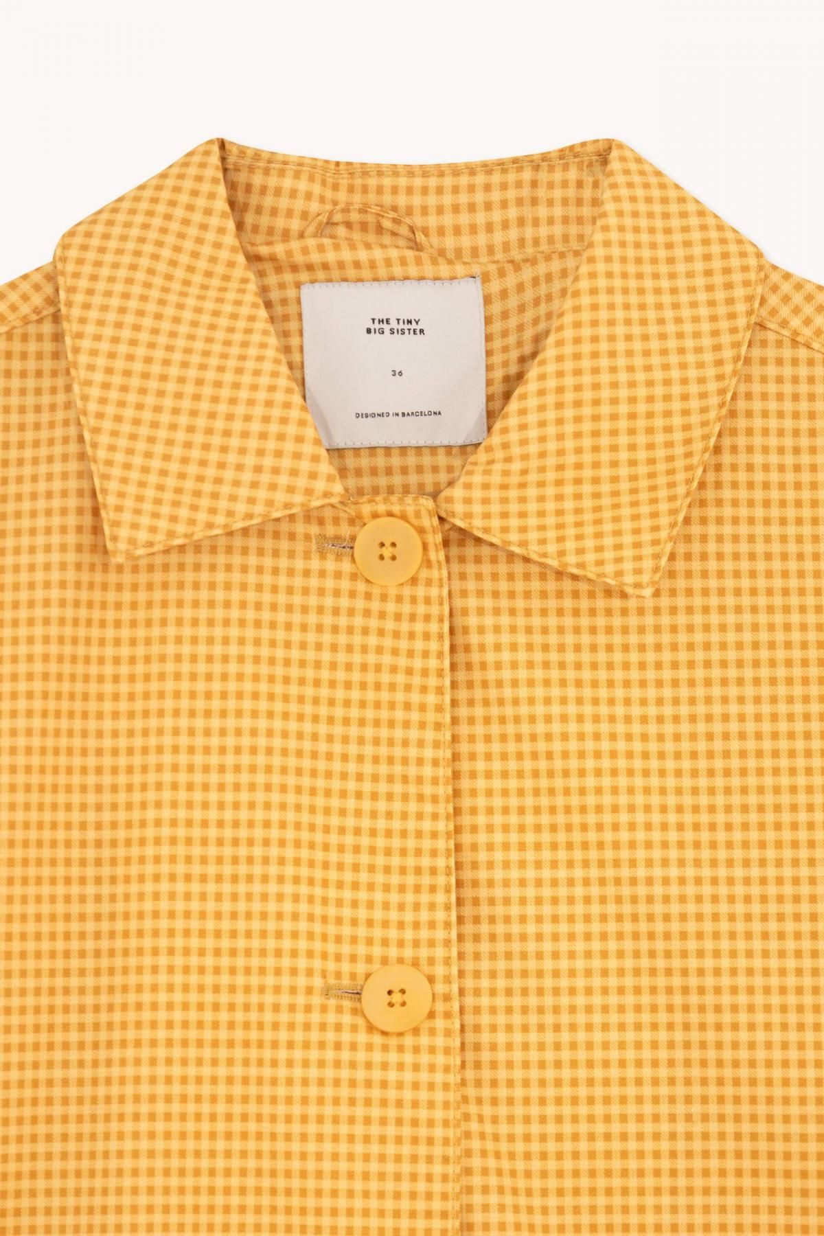 타이니코튼 체크 패턴 옐로우 롱 트렌치코트 SS22-756JJ3 ONE COLOR - 상세 이미지 2