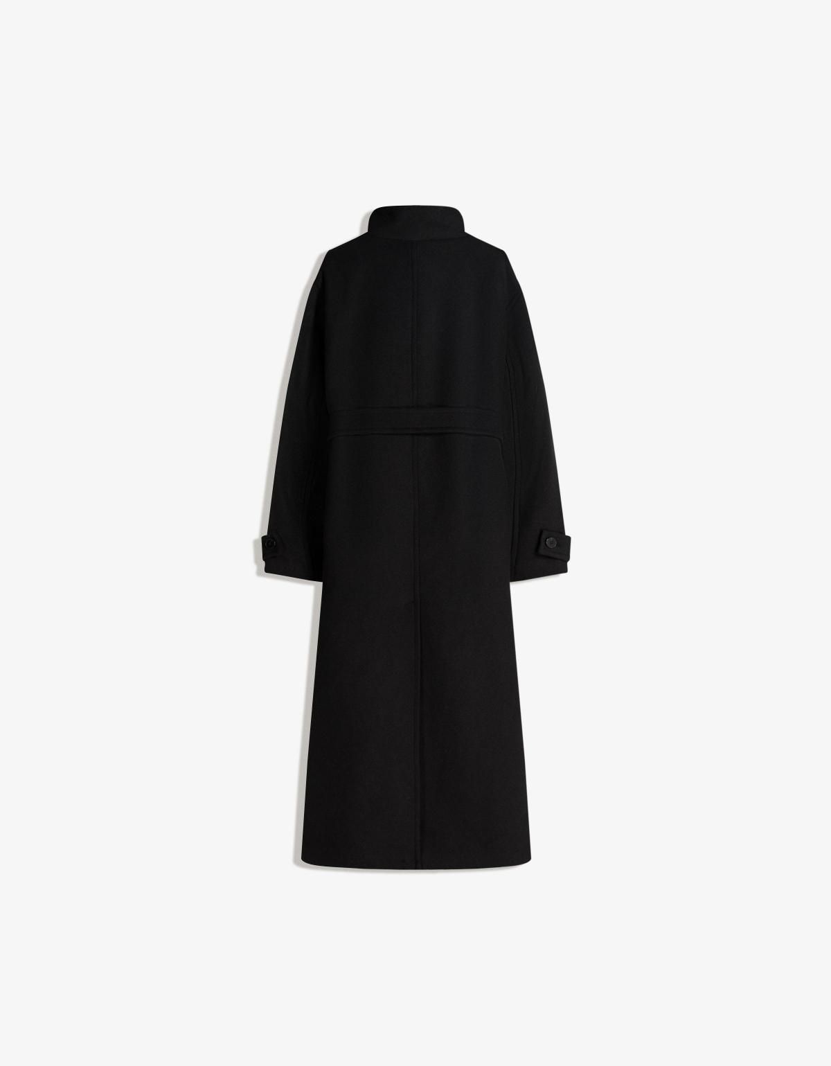 버쉬카 클래식 블랙 하이넥 롱 코트 6894/758 BLACK - 상세 이미지 2