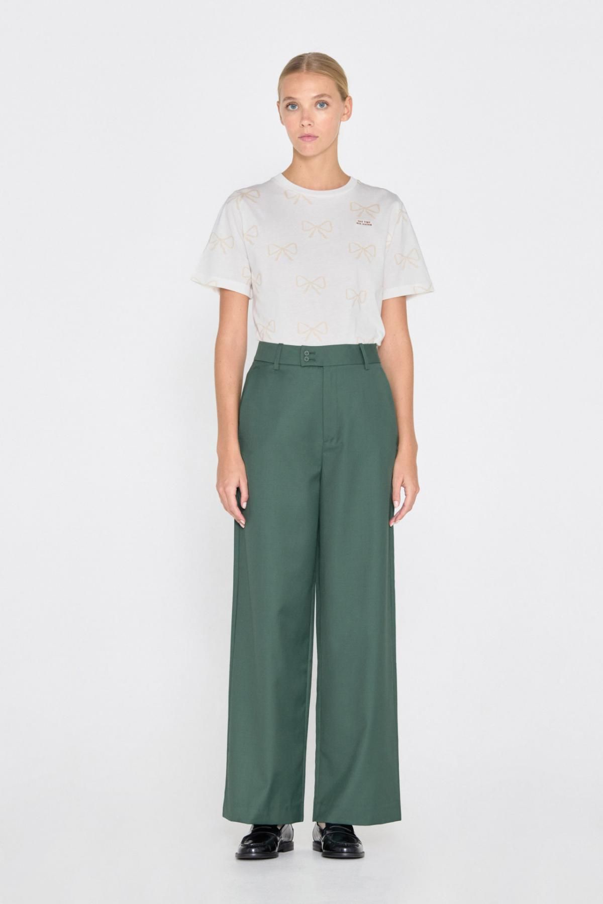 타이니코튼 플리츠 와이드 슬랙스 팬츠 AW24-758P09 VERDE CALIDO - 상세 이미지 4