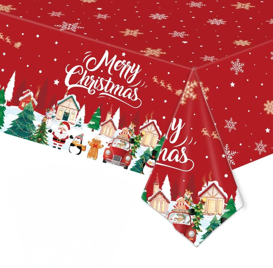 [미소쌤] 겨울 크리스마스 테마 테이블보 환경구성 식탁보 방수 소품 파티용품 장식