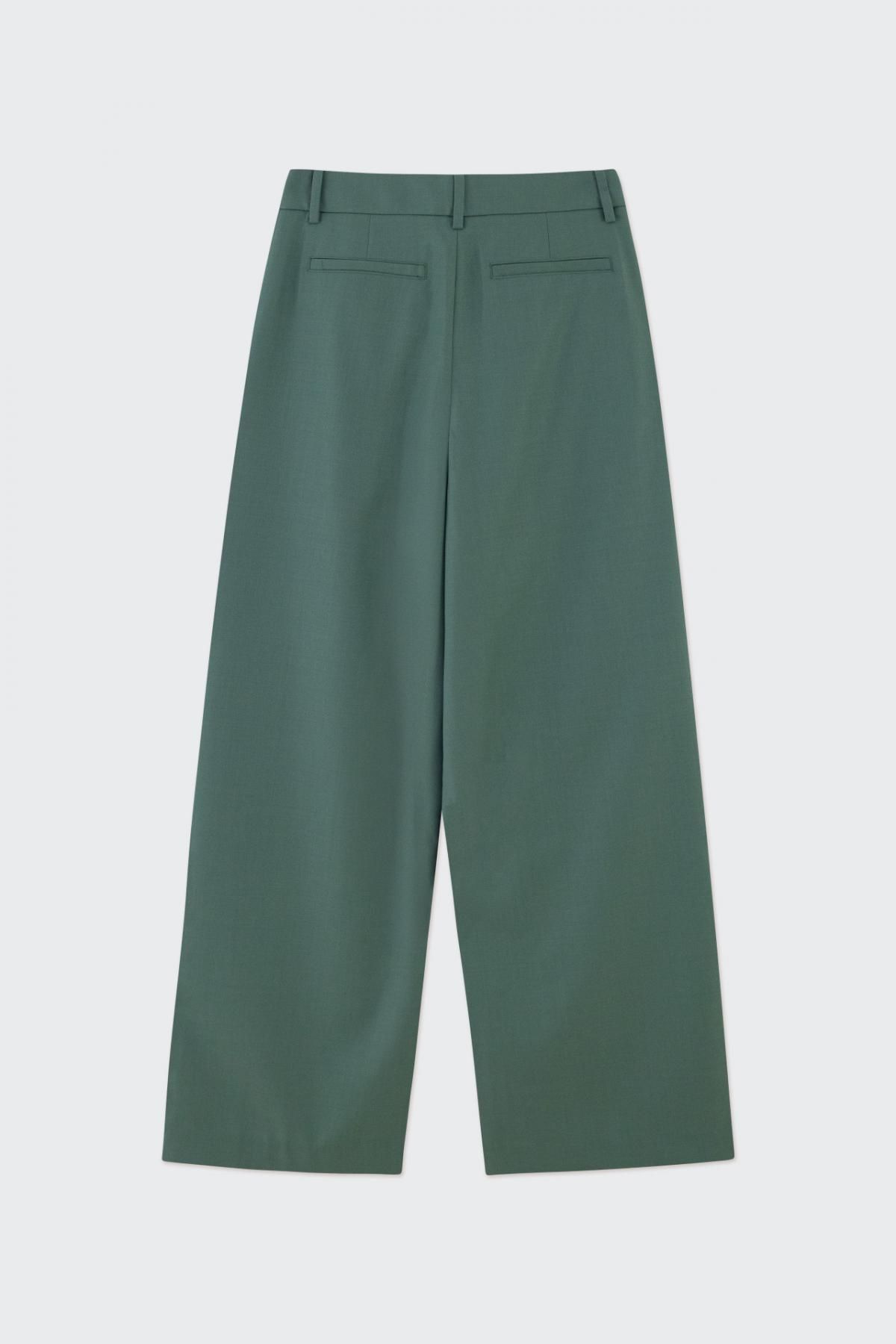 타이니코튼 플리츠 와이드 슬랙스 팬츠 AW24-758P09 VERDE CALIDO - 상세 이미지 3