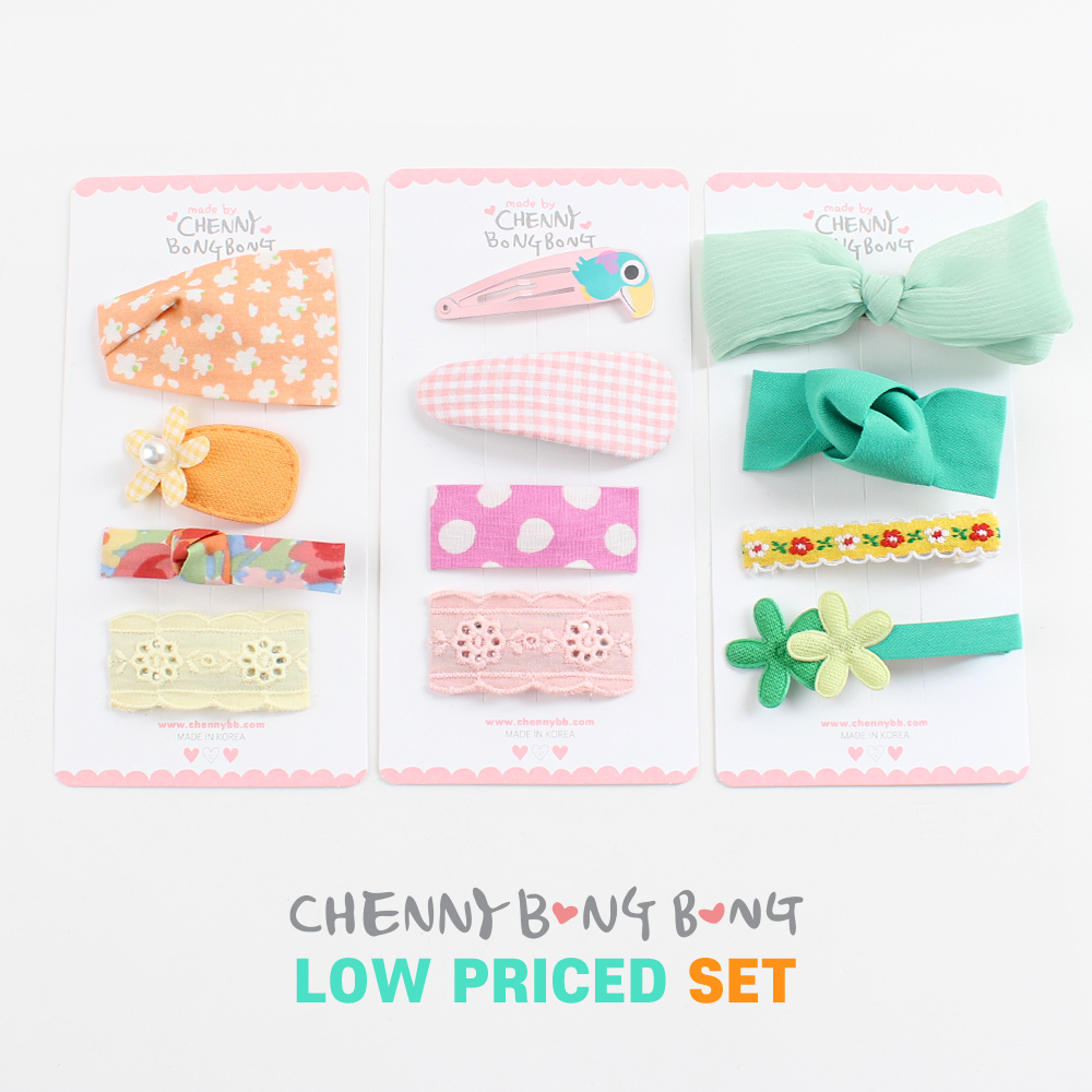 구성 좋은 머리핀 세트 유아 여아 아기 똑딱 집게 헤어핀 선물