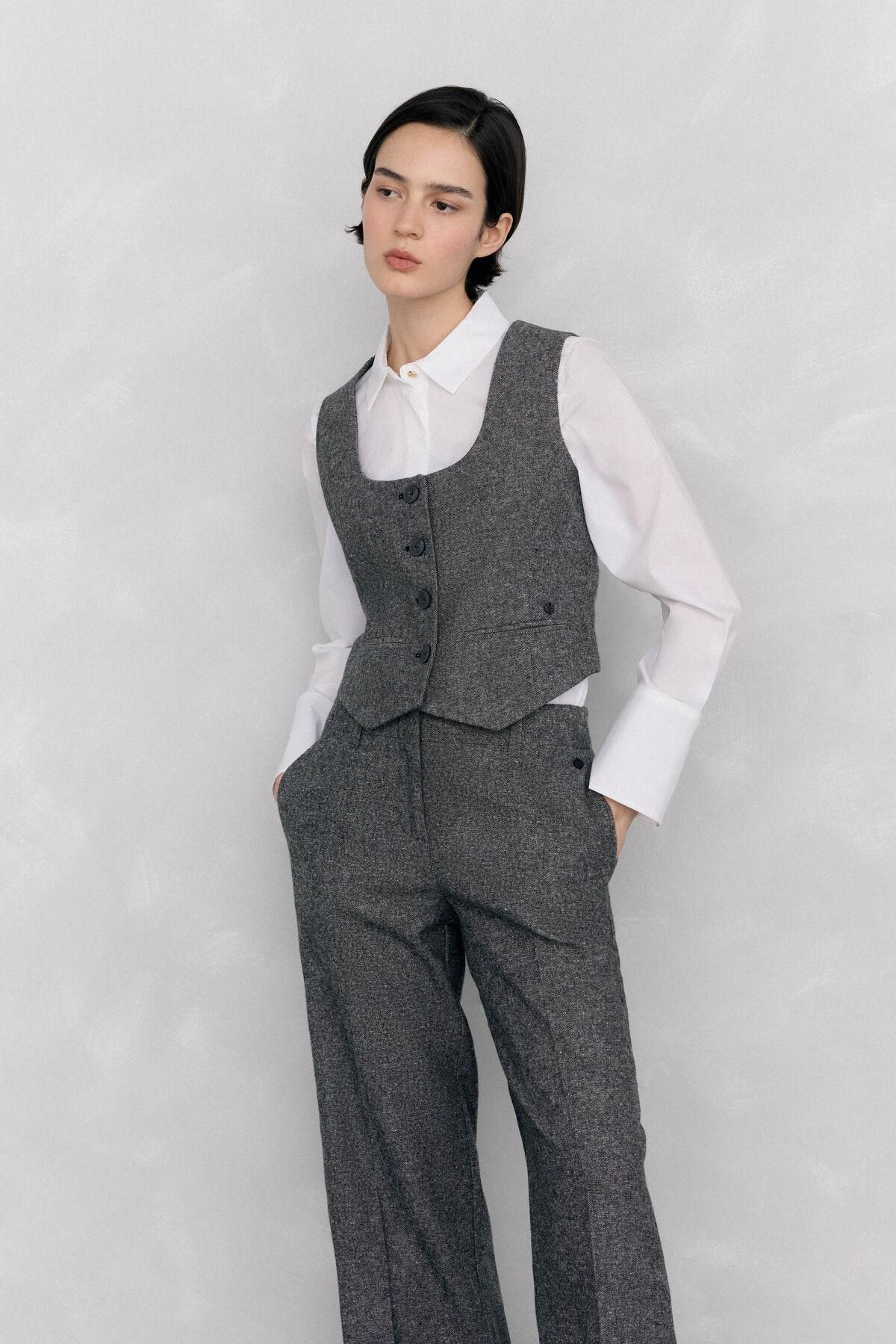페드로 델 이에로 테일러드 클래식 체크 베스트 7312264 GRIS - 상세 이미지 3