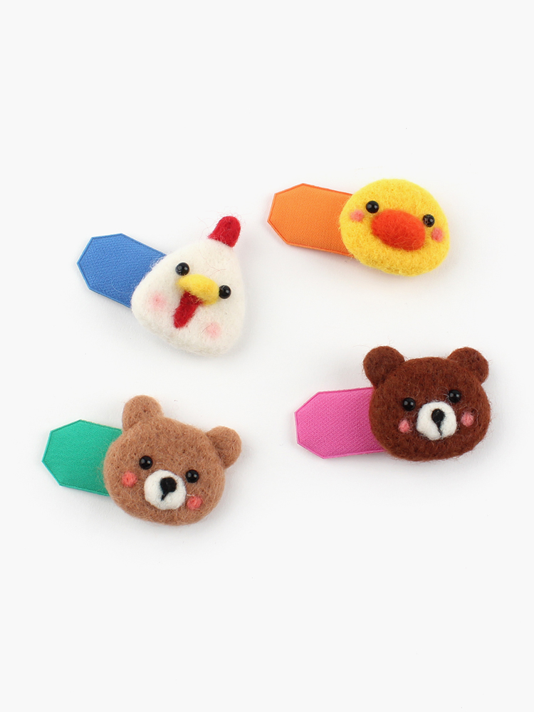 호카 펠트 똑딱핀 유아헤어핀