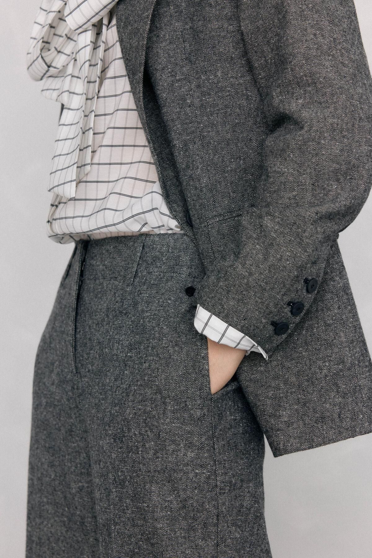 페드로 델 이에로 스트레이트핏 슬랙스 팬츠 7602535 GRIS - 상세 이미지 4