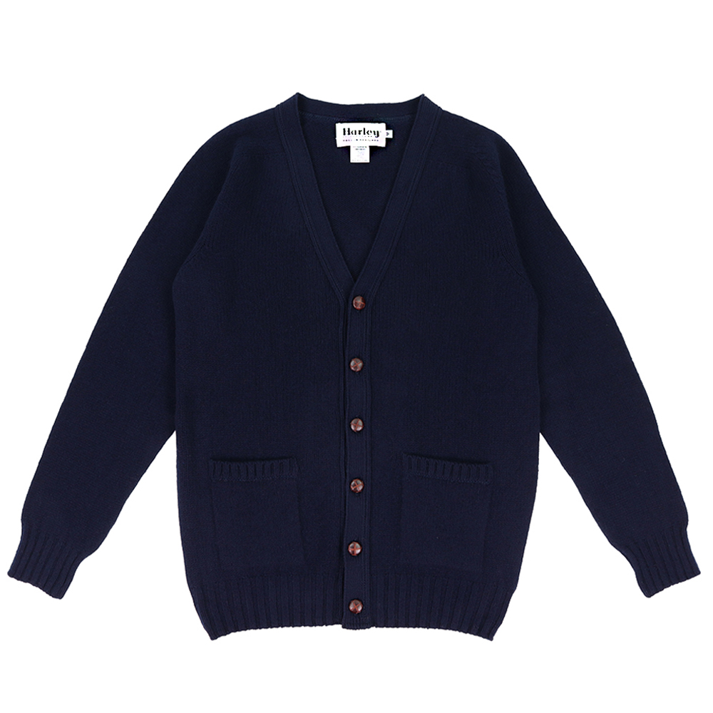 할리오브스코트랜드 울 니트 가디건 M2283/3VP Nero Navy - 상품 이미지
