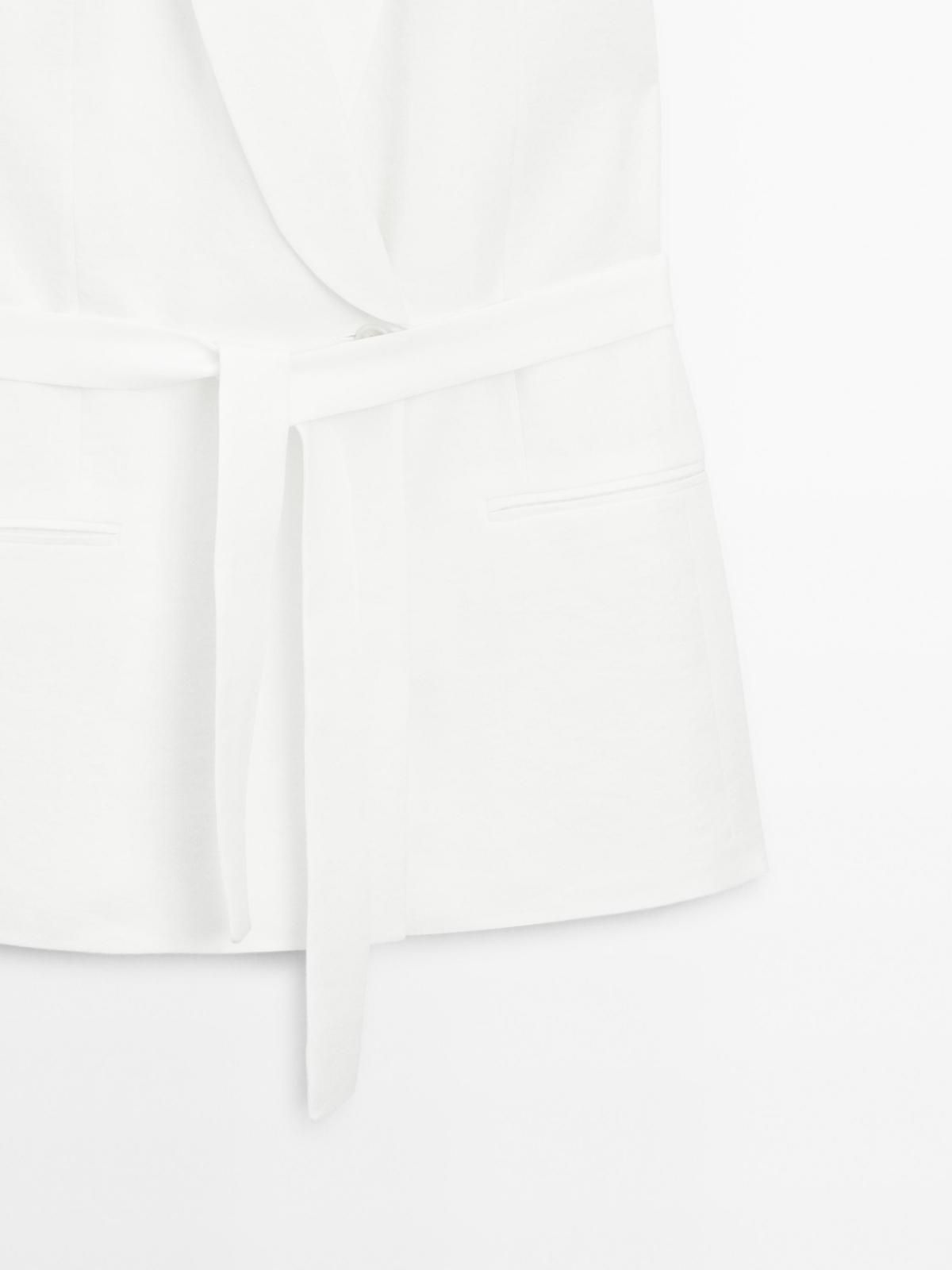 마시모두띠 린넨 블렌드 턱시도 칼라 베스트 6001/663 OFF WHITE - 상세 이미지 4
