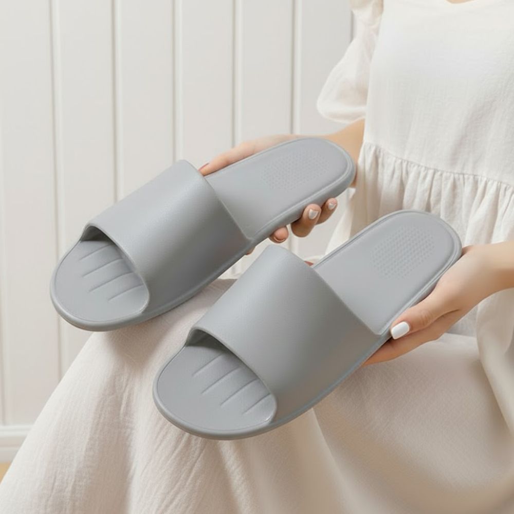 여행용 슬리퍼 접이식 기내용 휴대용 EVA 호텔 실내화 실내용 그레이, M