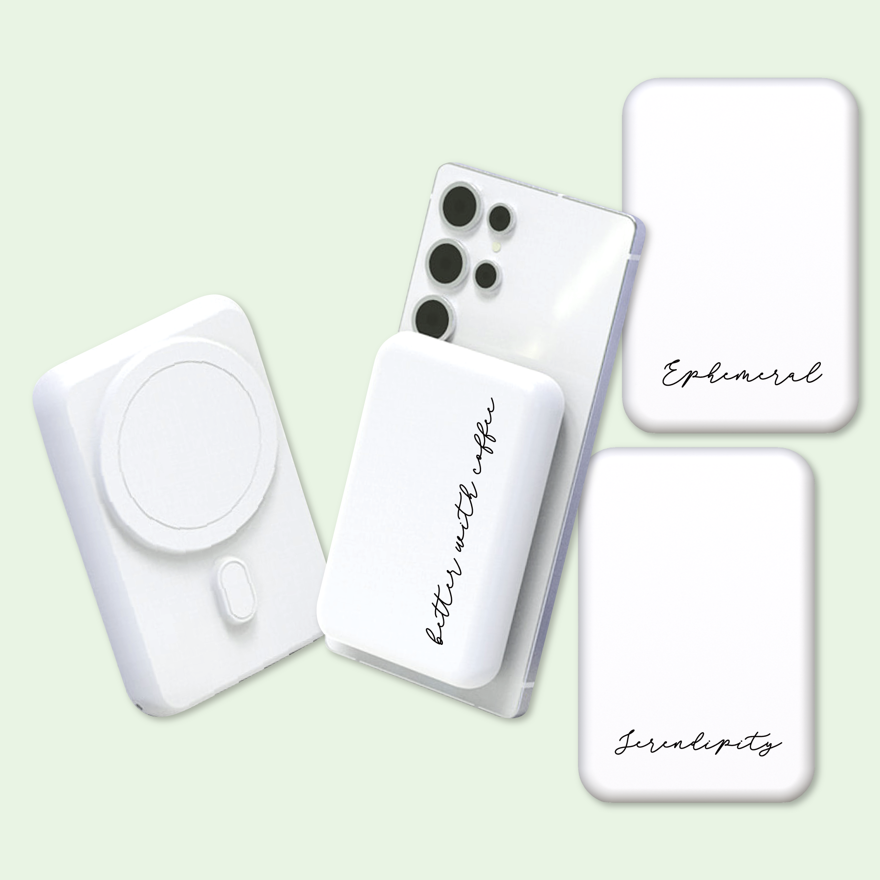 커스텀 흘림체 맥세이프 보조배터리 10000mAh 고속무선충전 대용량 문구제작 - 상품 이미지