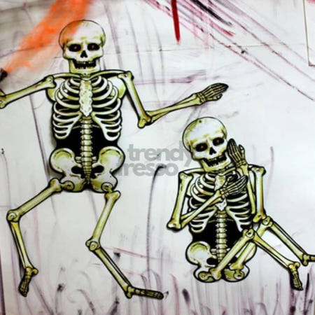 [트렌디프레소협력사]데이슬롯 종이 해골 장식 80cm 할로윈데이 할로윈용품 장식소품