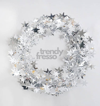 [트렌디프레소협력사]데이슬롯 별 가랜드 7m 실버 귀여운 크리스마스 장식