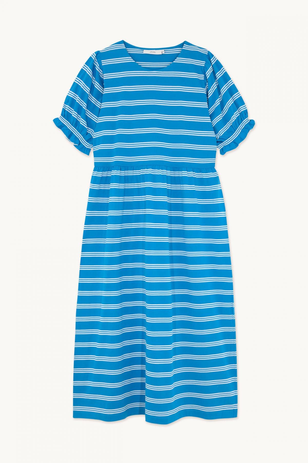 타이니코튼 블루 스트라이프 미디 원피스 SS23-732-L97 ONE COLOR - 메인 이미지
