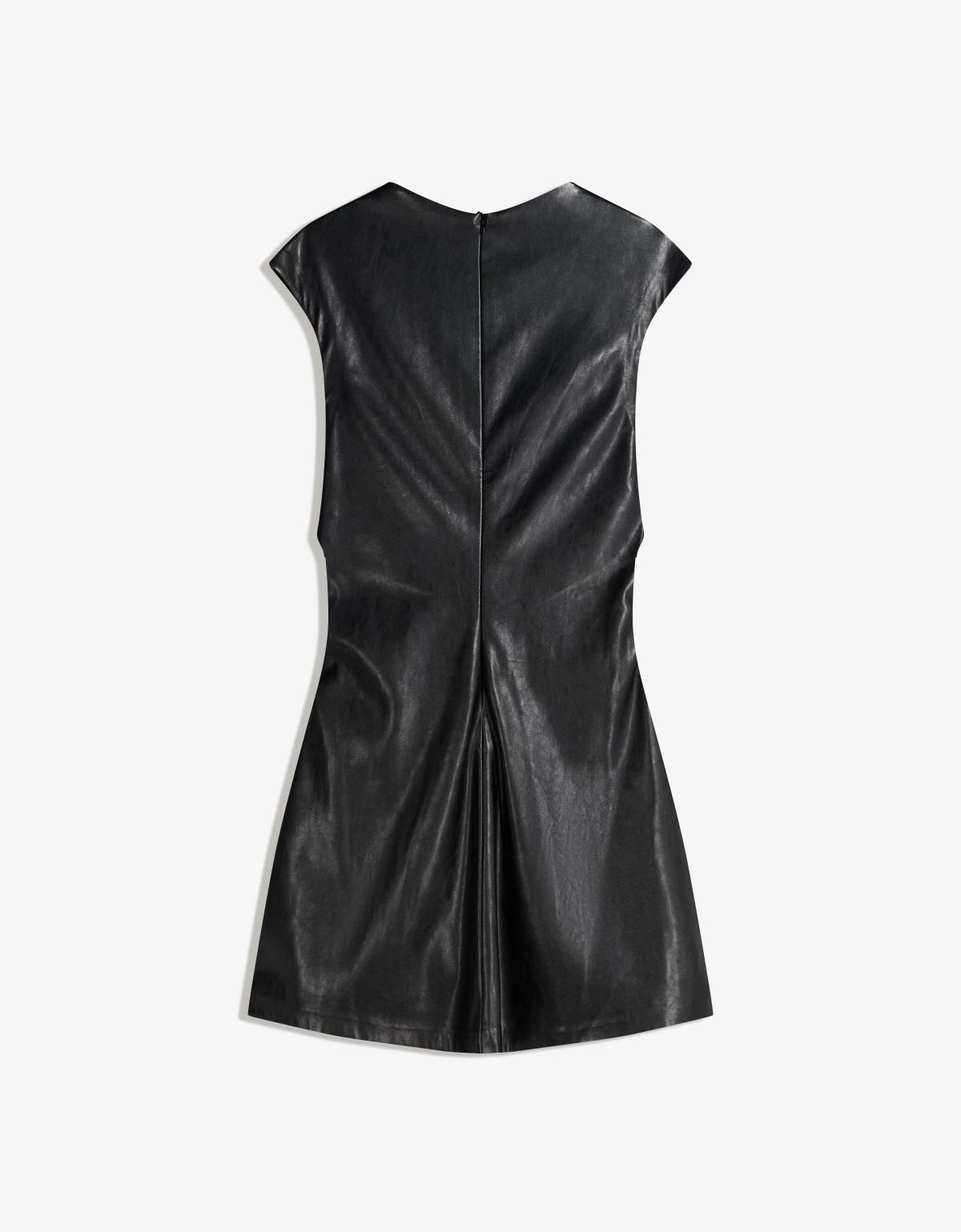 버쉬카 레더 효과 데일리 미니 원피스 5864/741 BLACK - 상세 이미지 2