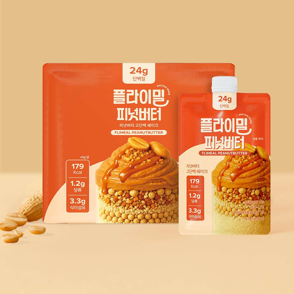 플라이밀 단백질 쉐이크 파우치 피넛버터, 45g, 7개 제품 이미지