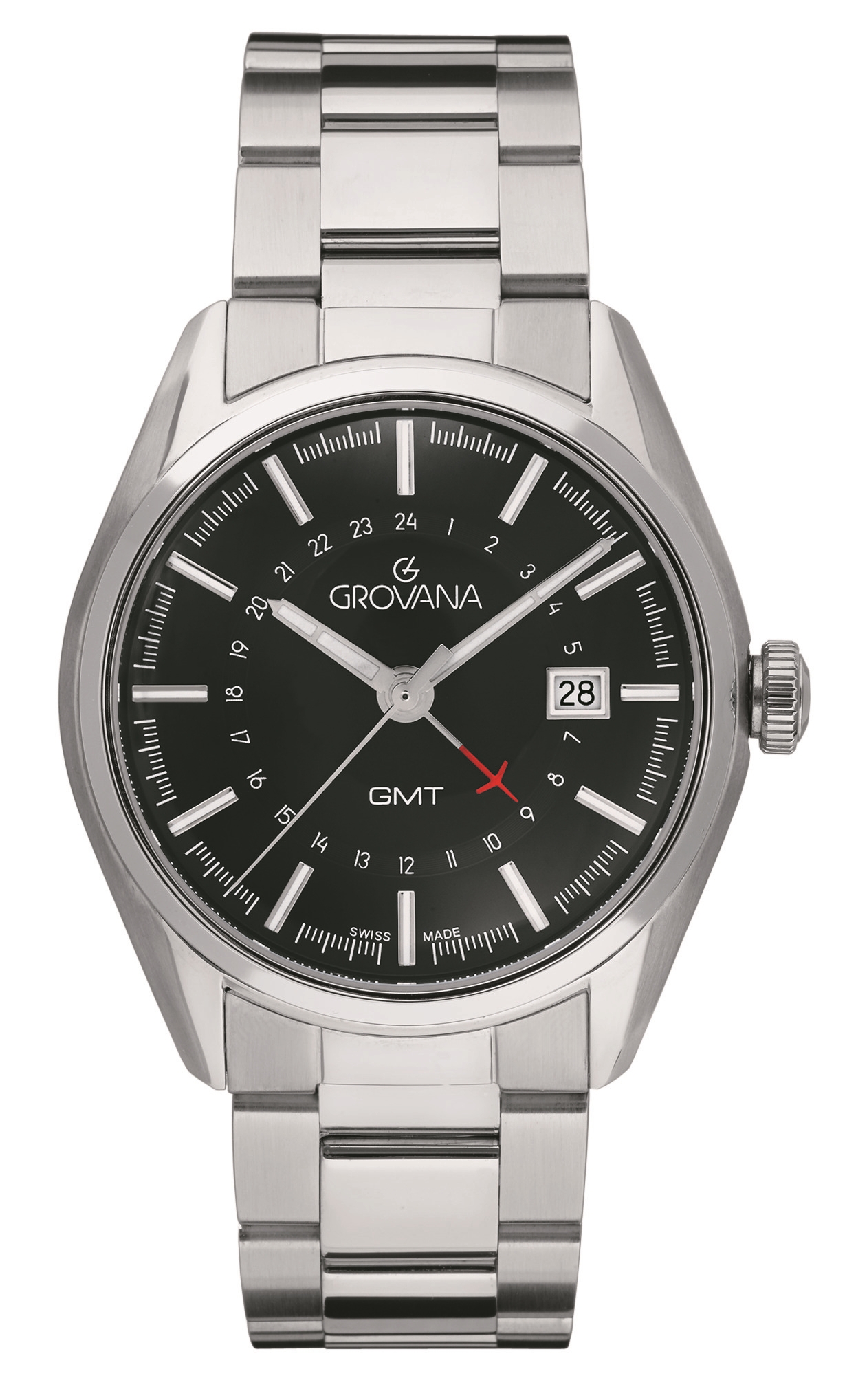 그로바나 세인트 앤드류 스카이 레이더 GMT 블랙 다이얼 스틸 42mm - 상세 이미지 2