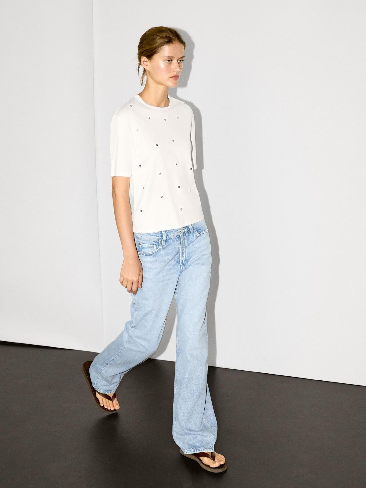 마시모두띠 오버사이즈 아일렛 반팔 티셔츠 6268/201 OFF WHITE - 상세 이미지 4