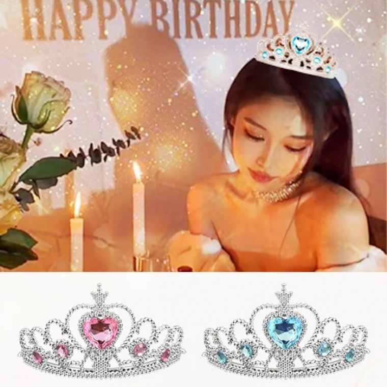 연말 생일 파티 공주 놀이 왕관 세트 티아라 요술봉 - 메인 이미지
