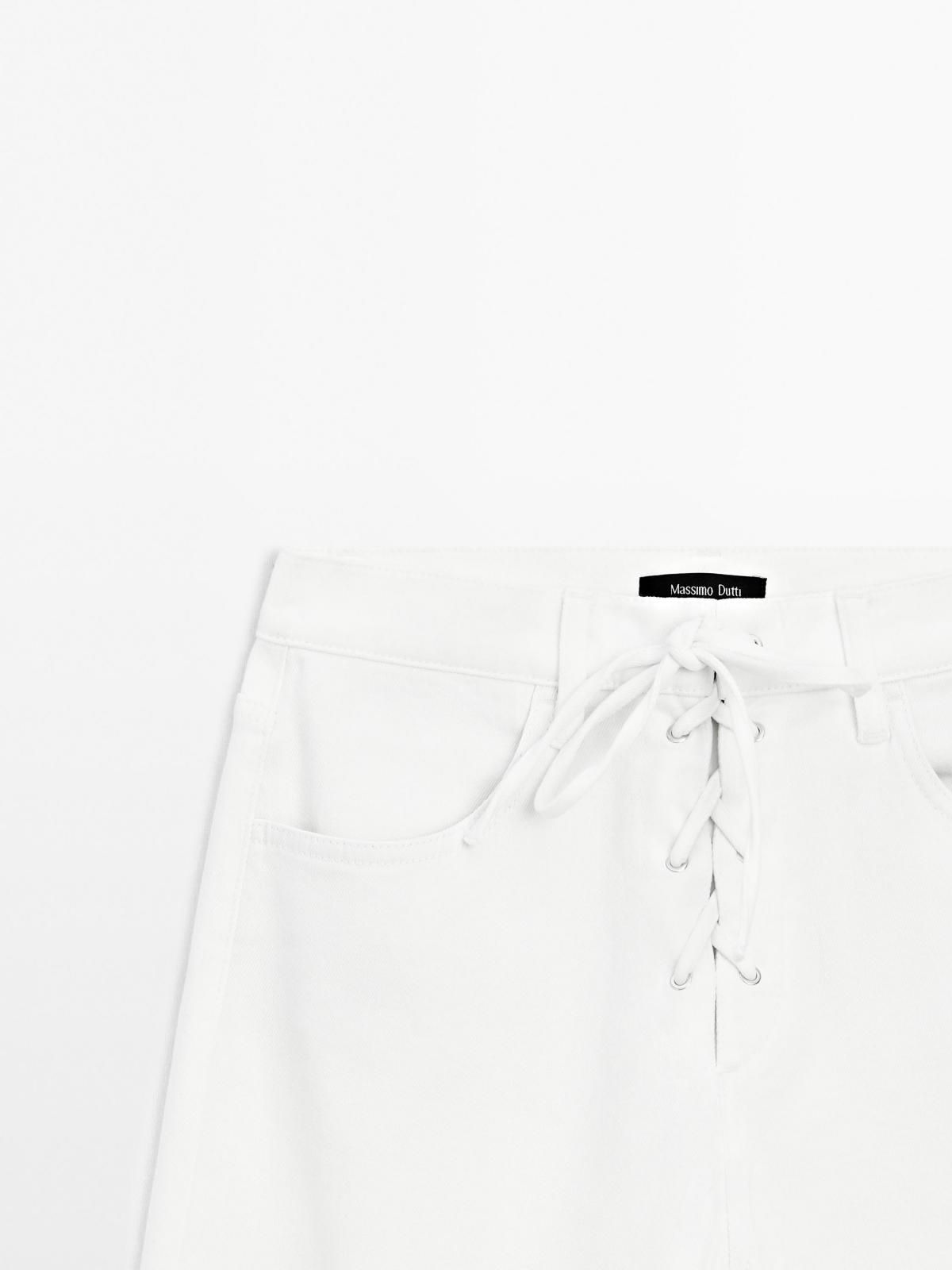 마시모두띠 플레어 하이웨이스트 화이트 데님 팬츠 5048/748 OFF WHITE - 상세 이미지 4