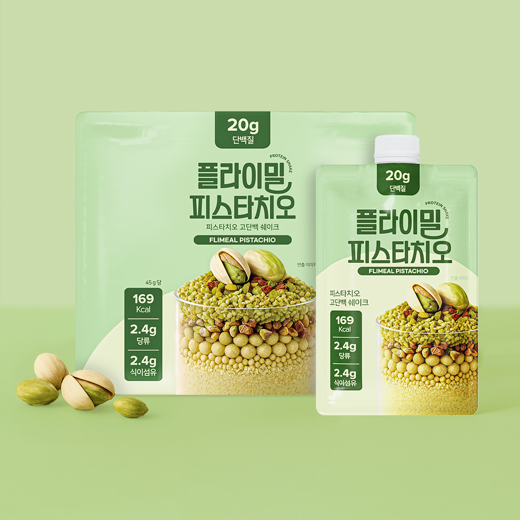 플라이밀 단백질 쉐이크 파우치 피스타치오, 45g, 7개 제품 이미지