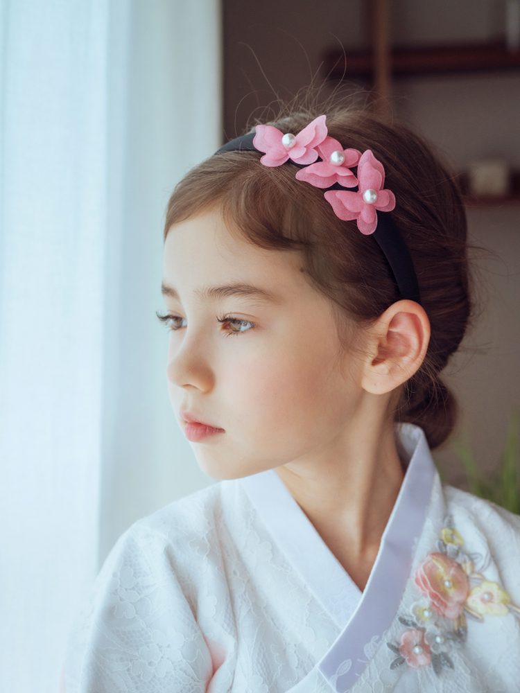 흰여울 한복 헤어밴드 유아머리띠 - 메인 이미지