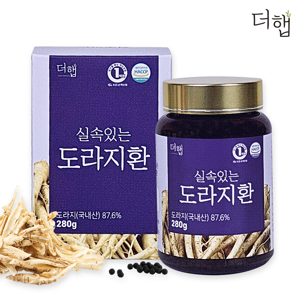 더햅 168시간 발효 도라지환 흑도라지 약도라지 길경 인삼 맥문동 환 280g, 1개 - 메인 이미지