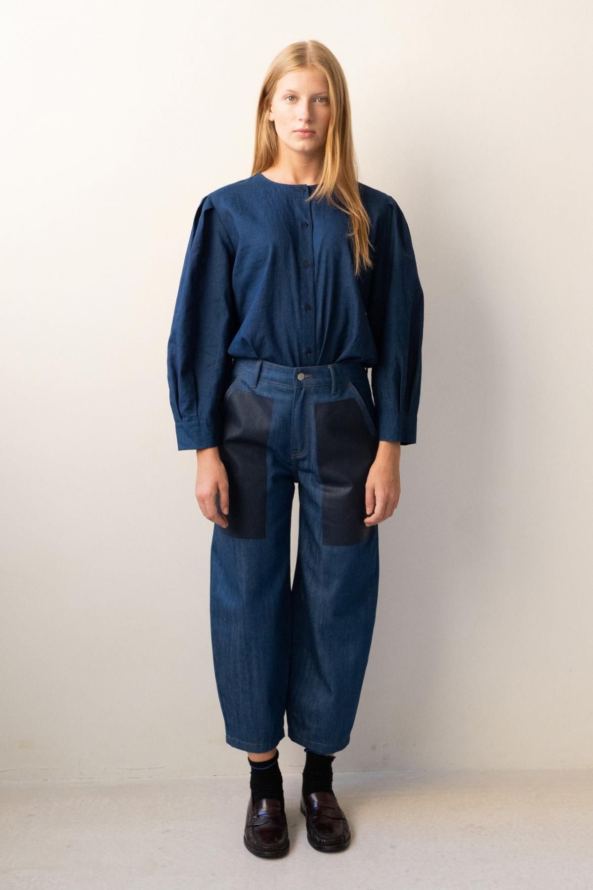 타이니코튼 플리츠 네이비 블라우스 AW23-608-107 ONE COLOR - 상세 이미지 5