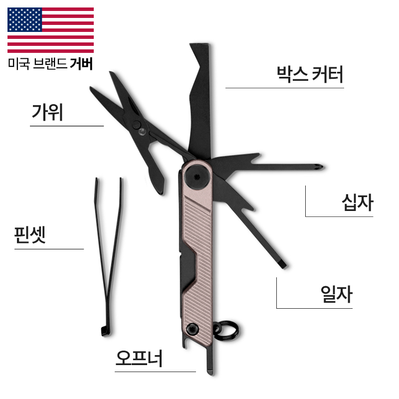 거버 암바 미니 로즈 골드 포켓 EDC 다용도 맥가이버 멀티툴 - 상세 이미지 3