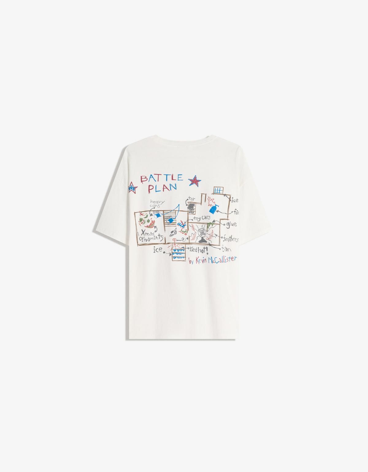 버쉬카 오버사이즈 프린트 반팔 티셔츠 7664/167 OFF WHITE - 메인 이미지