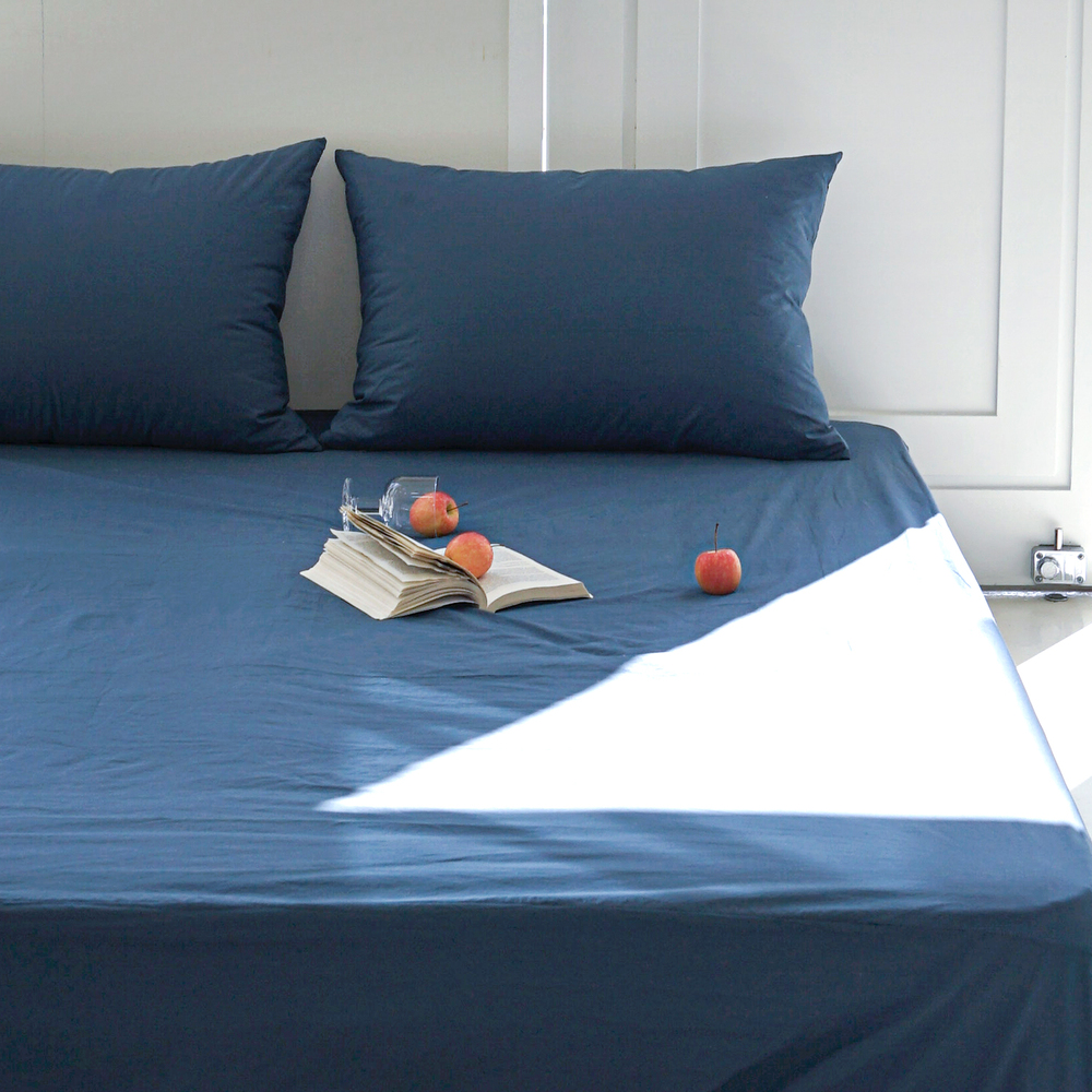 허쉬 60수 고밀도 바이오워싱 순면 매트리스 커버 녹턴 네이비, Q(퀸)