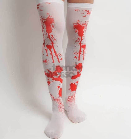 [트렌디프레소협력사]데이슬롯 블러디 스타킹 화이트 귀여운 파티용품 파티