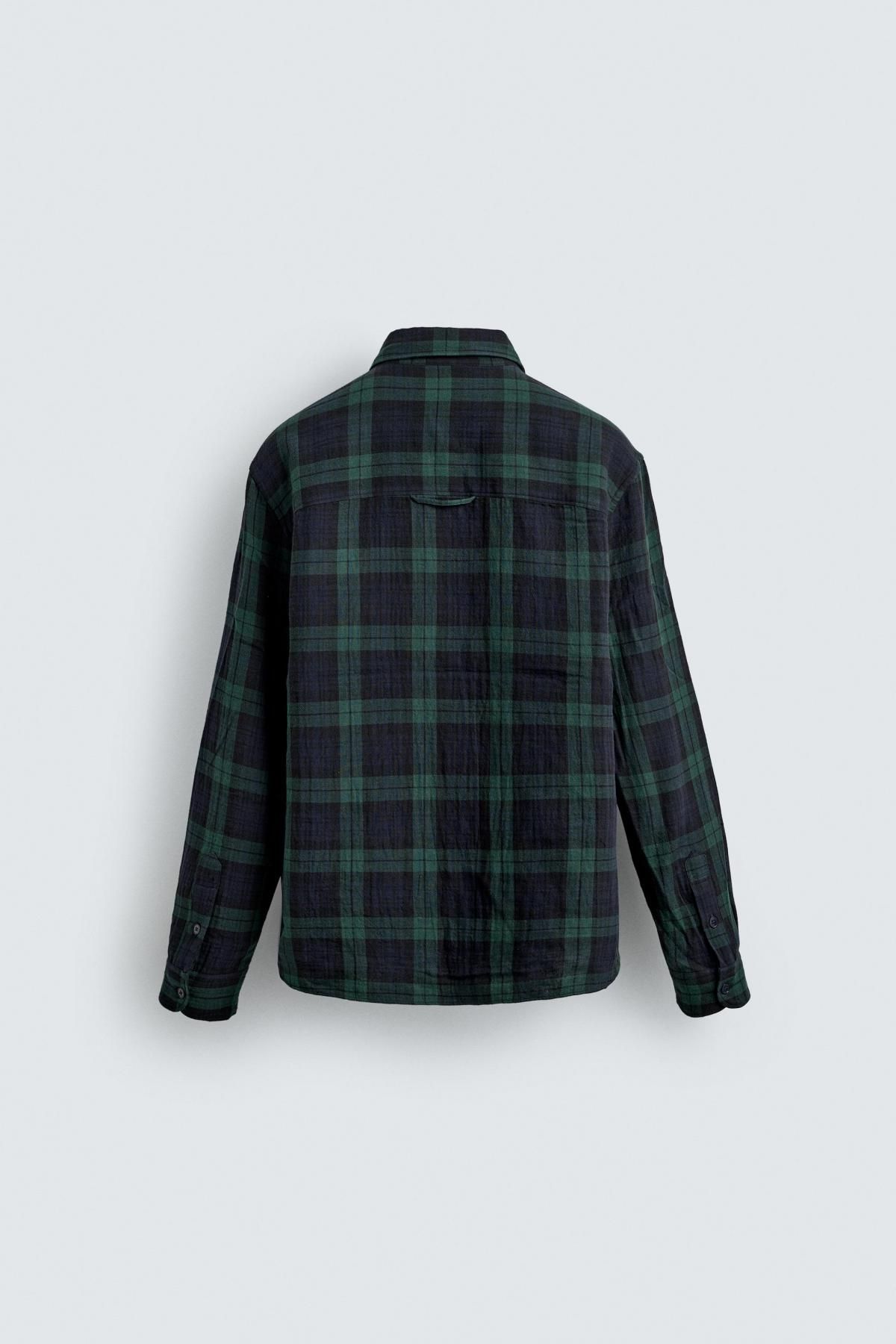자라 텍스처 체크 긴팔 셔츠 레귤러핏 6763/146 BLUE / GREEN - 상세 이미지 2