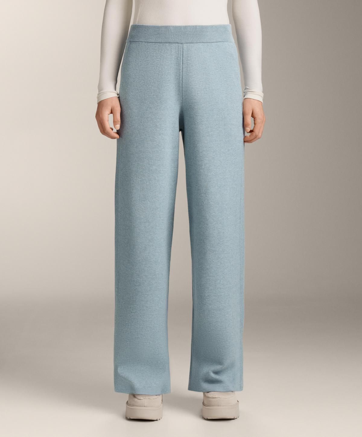 오이쇼 와이드 스트레이트 니트 팬츠 사이드립 3381/880 WASHEDGREY-BLUE - 메인 이미지