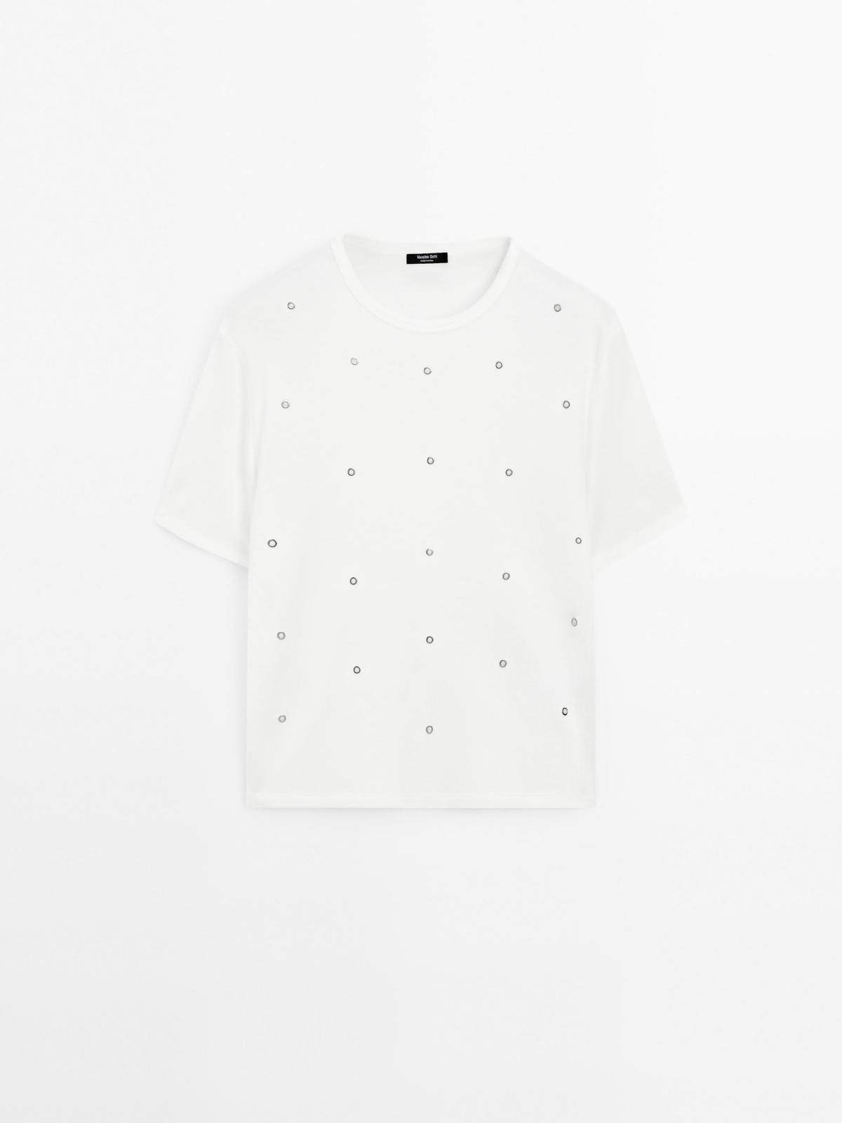 마시모두띠 오버사이즈 아일렛 반팔 티셔츠 6268/201 OFF WHITE - 상품 이미지