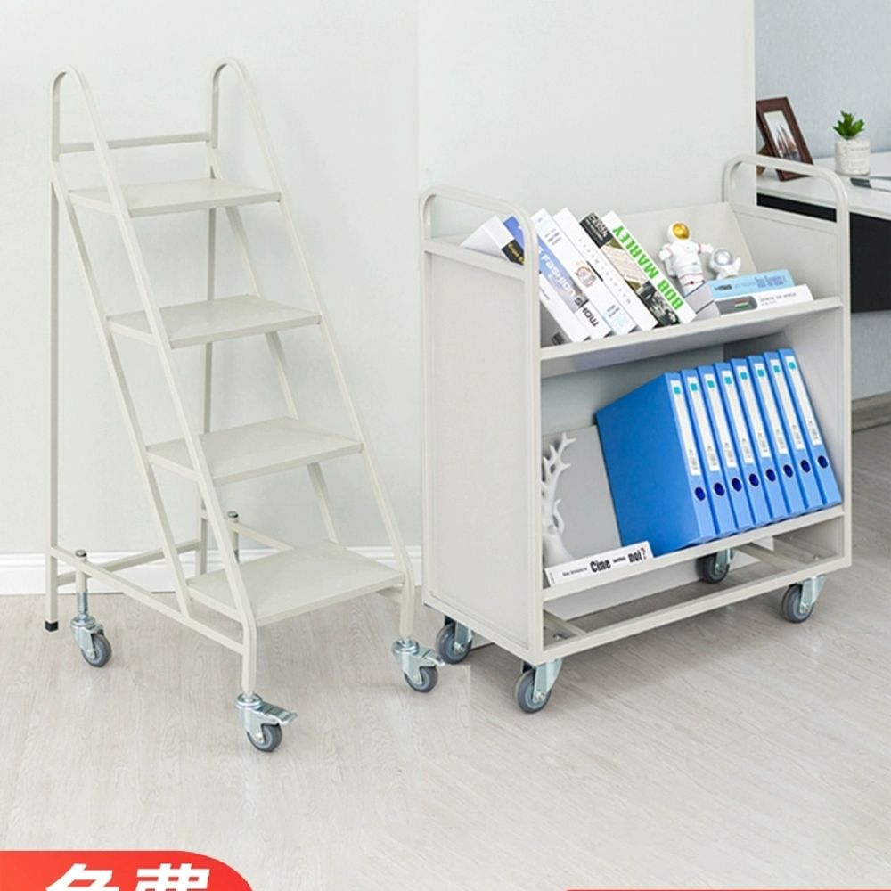 도서관 북트럭 이동식 책꽂이 수납 반납대 카트 북카트 - 상세 이미지 3