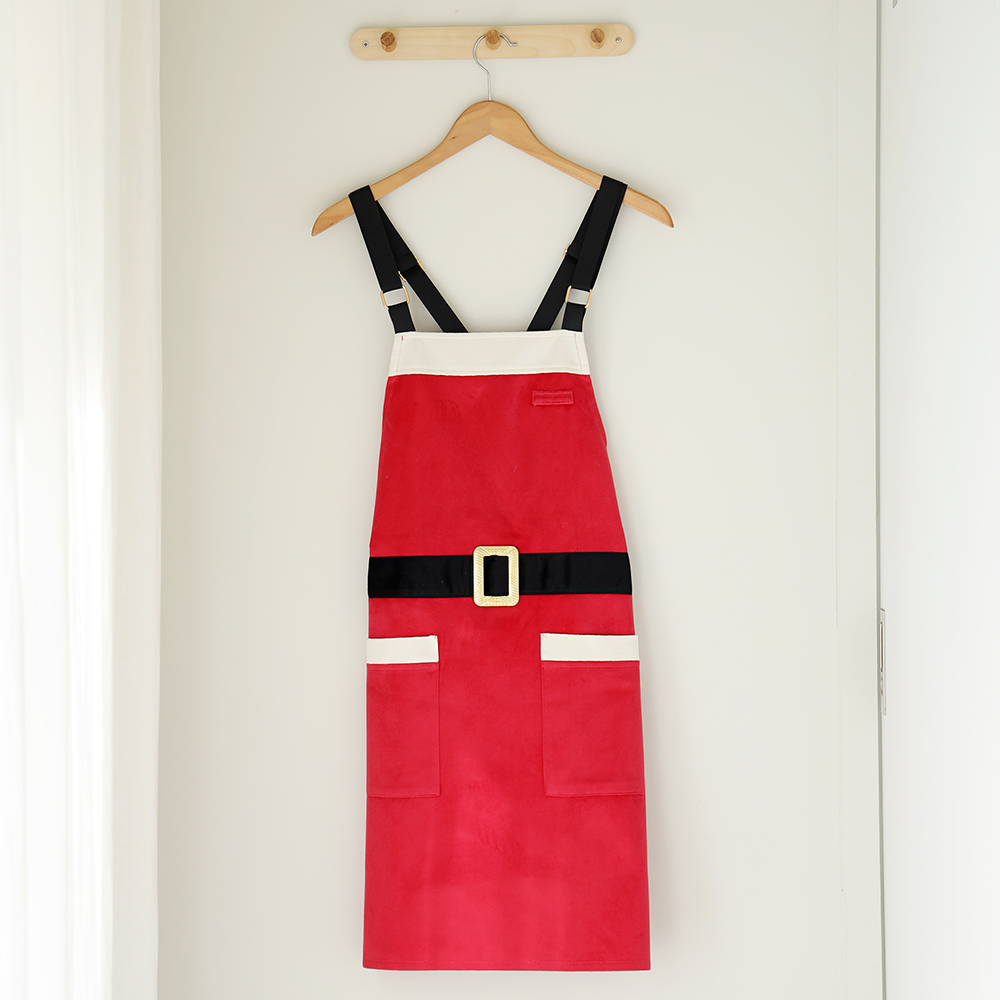 [미소쌤] 크리스마스 산타 앞치마 겨울 코스튬 파티 소품 행사