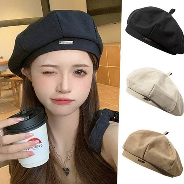 코듀로이 여자 베레모 팔각 여성 베레모 데일리 겨울 가을 - 메인 이미지