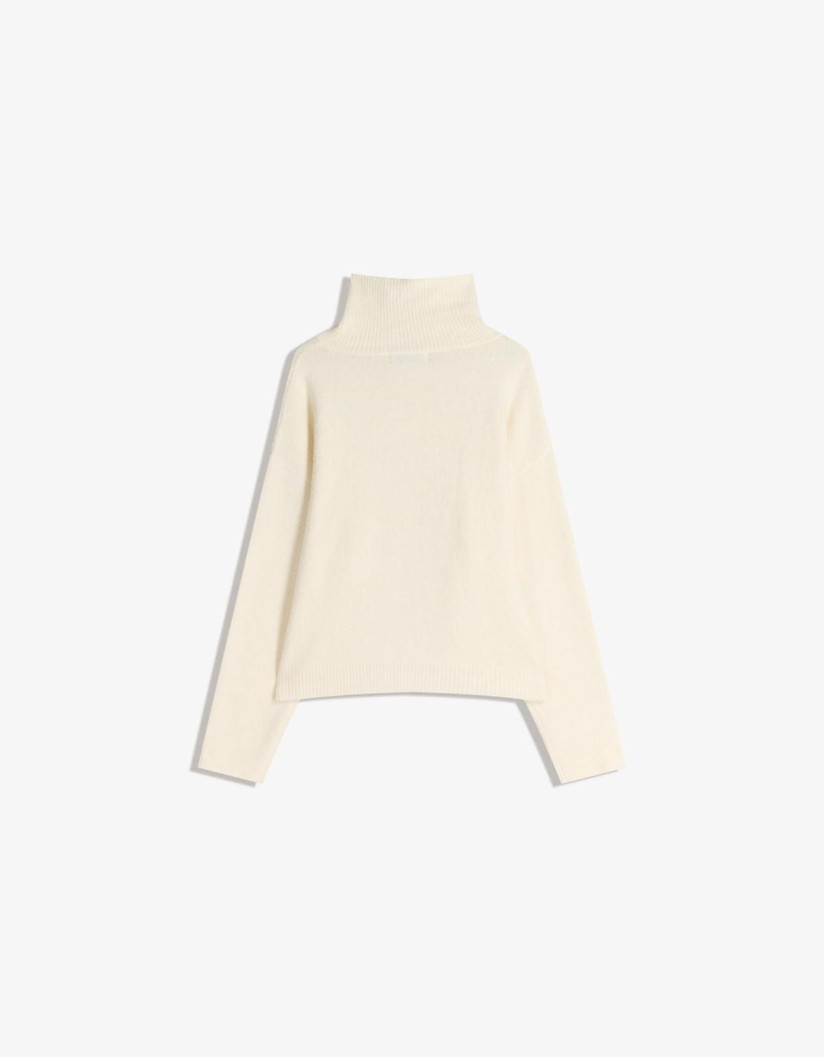 버쉬카 지퍼 하이넥 니트 스웨터 아이보리 7258/376 CREAM - 상세 이미지 2