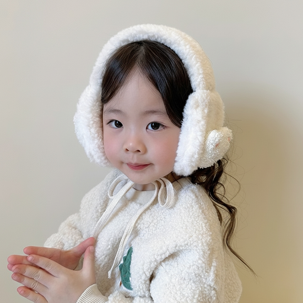 유아 아동 키즈 여아 남아 초등 어린이 학생 토들러 주니어 귀도리 털 겨울 곰돌이 귀마개 - 상세 이미지 3