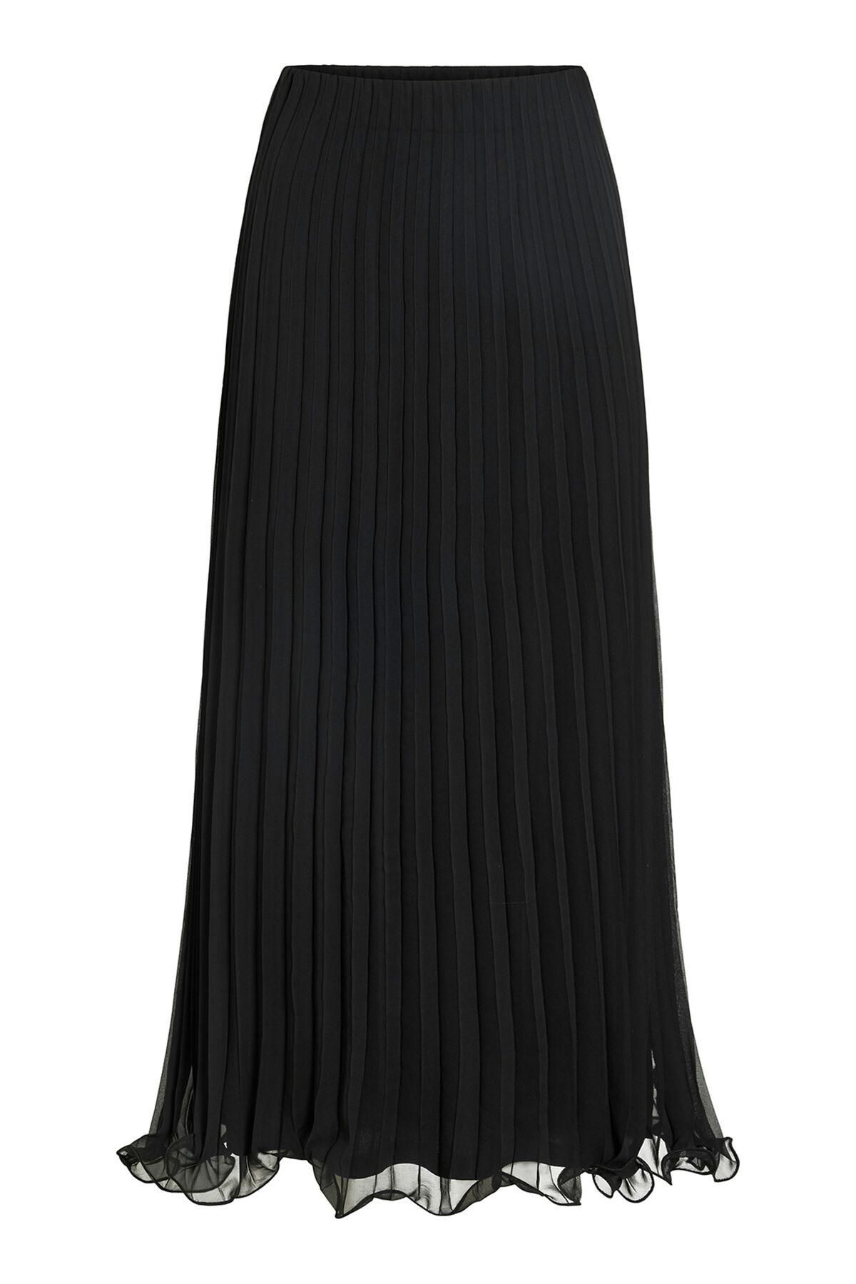 빌라 쉬폰 플리츠 미디 스커트 5860058 NEGRO - 상세 이미지 5
