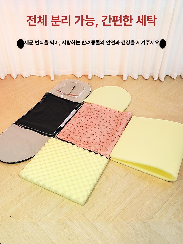 고보협겨울집 고양이집 길고양이 비닐하우스 야외 방한 보온 커피 폴카 도트 표준 M 45x37x32 이미지 6