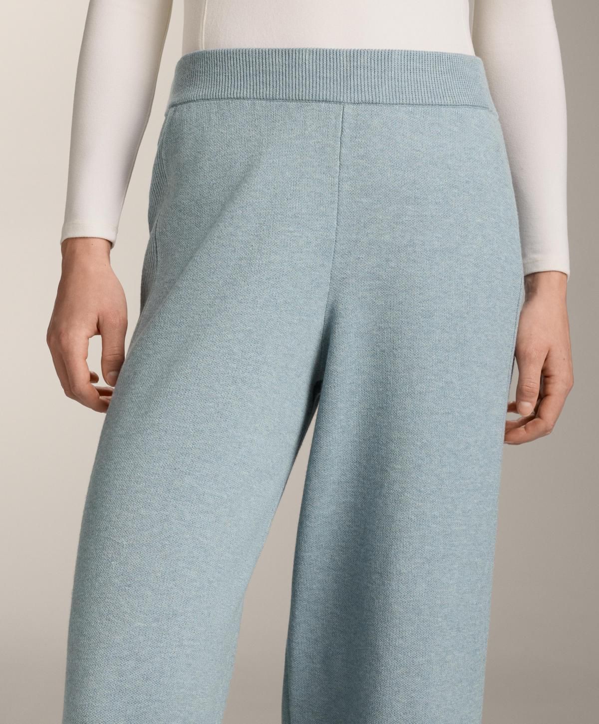 오이쇼 와이드 스트레이트 니트 팬츠 사이드립 3381/880 WASHEDGREY-BLUE - 상세 이미지 4