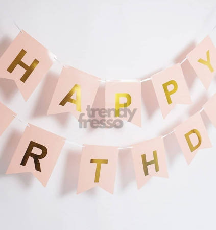 [트렌디프레소협력사]데이슬롯 가랜드 해피버스데이 핑크 축하 꾸미기 파티