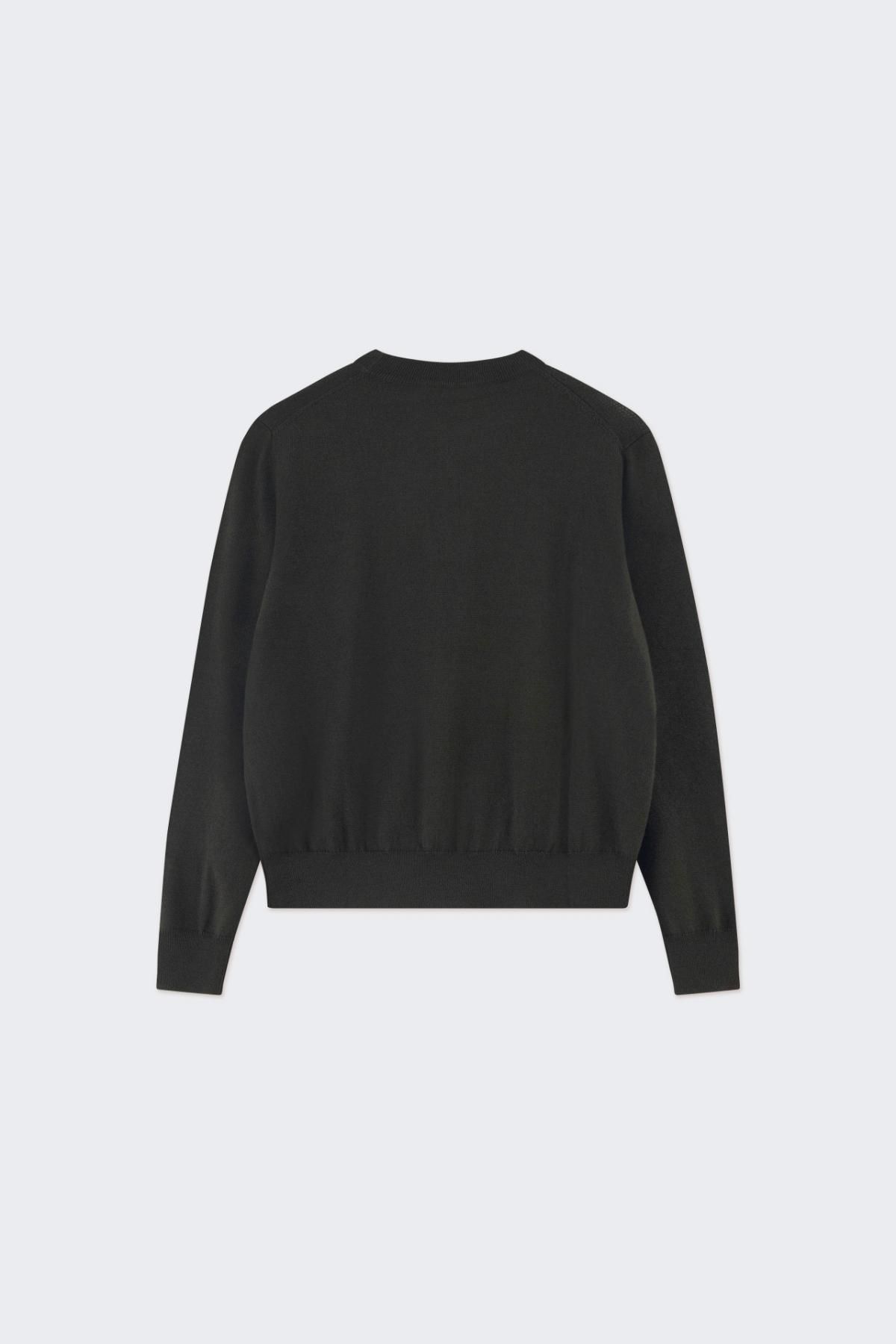타이니코튼 리본 패턴 라운드넥 니트 스웨터 AW24-695K12 ONE COLOR - 상세 이미지 2