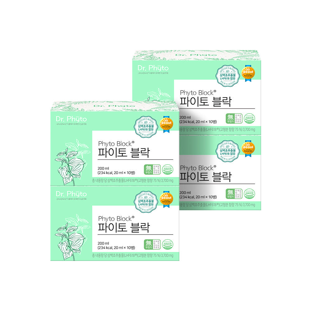 닥터파이토 닥터파이토 삼백초추출물 LHF618 미퀠리아닌 파이토블락 4박스(40회분)