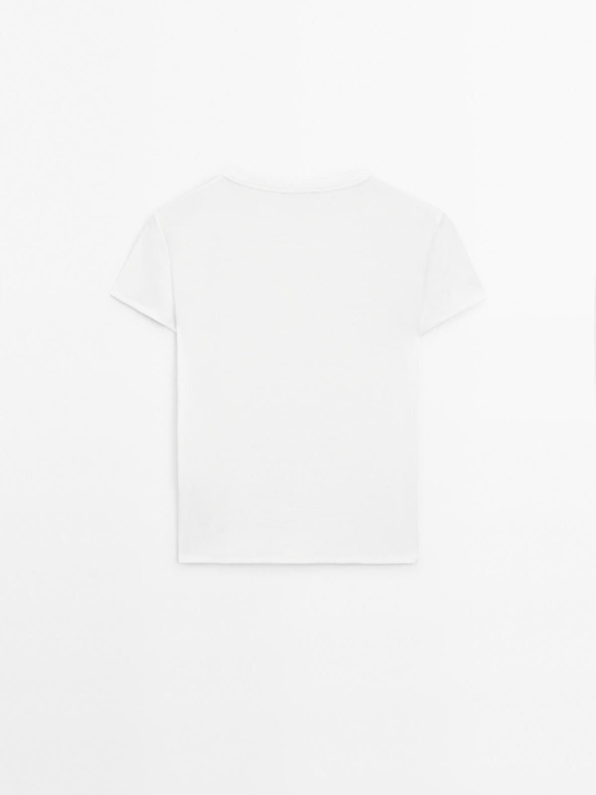 마시모두띠 골지 미니멀 반팔 티셔츠 6895/918 OFF WHITE - 상세 이미지 5